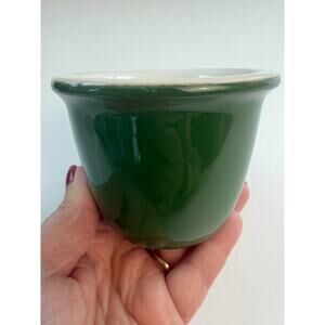 Vintage Chefsware Set of 4 Cups #142 Egg Custard Bakers Ramekins Green USA Farm